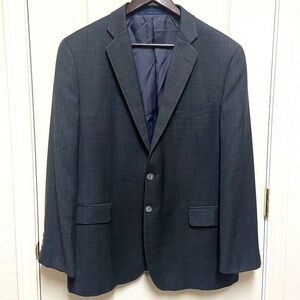 Joseph Abboud Nordstrom Men’s 44R Loro Piana Wool Plaid Gray Blazer/Sport Coat